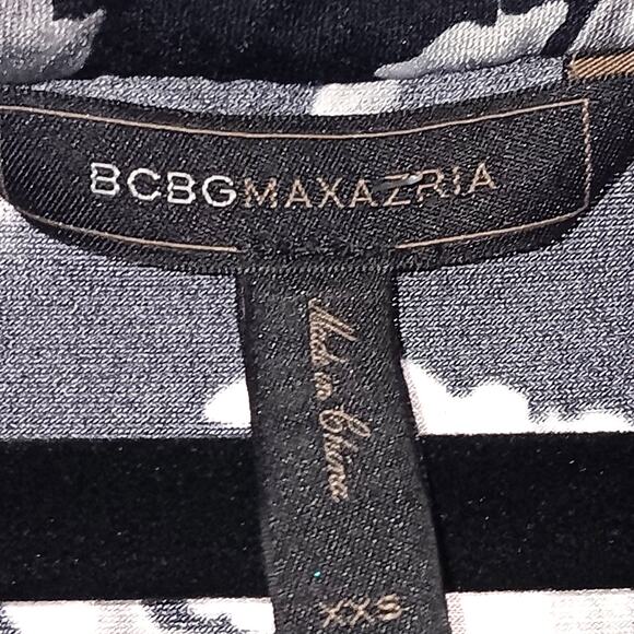 BCBGMaxAria Floral Shift Dress Size XXS Roses Stripes - Picture 3 of 3